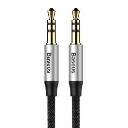 Baseus Yiven M30 kabel audio stereo AUX 3,5 mm męski mini jack 1m srebrno-czarny (CAM30-BS1)