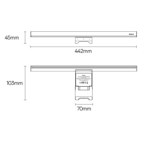 Baseus i-wok2 lampka LED na monitor do pulpitu oświetlenie ekranu czarny (DGIW000101)