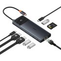 Hub USB-C Baseus Metal Gleam II 10w1 HDMI USB-A USB-C RJ45 SD/TF - szary