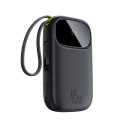Powerbank Baseus EnerFill FC31 20000mAh 45W z wyświetlaczem z kablami USB-C i Lightning - czarny