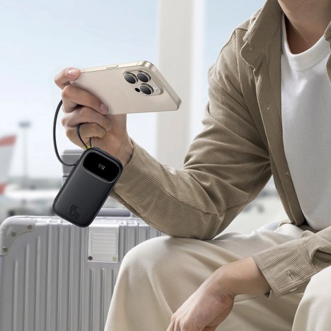 Powerbank Baseus EnerFill FC31 20000mAh 45W z wyświetlaczem z kablami USB-C i Lightning - czarny