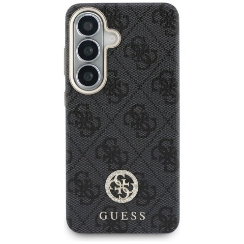 Etui Guess 4G Rhinestone Round Logo MagSafe na Samsung Galaxy S26 - czarne