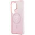 Guess nakładka IML Gradient Triangle MagSafe do Samsung Galaxy S26 Ultra różowa