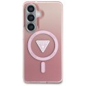Guess nakładka IML Gradient Triangle MagSafe do Samsung Galaxy S26 różowa
