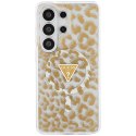 Guess nakładka IML Leopard Print Triangle MagSafe do Samsung Galaxy S26 Ultra brązowa