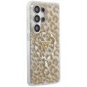 Guess nakładka IML Leopard Print Triangle MagSafe do Samsung Galaxy S26 Ultra brązowa