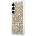 Guess nakładka IML Leopard Print Triangle MagSafe do Samsung Galaxy S26 brązowa