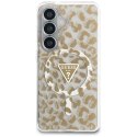 Guess nakładka IML Leopard Print Triangle MagSafe do Samsung Galaxy S26 brązowa