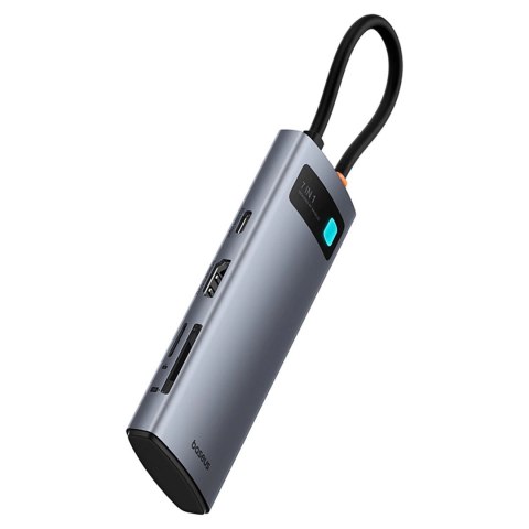 Hub USB-C Baseus Metal Gleam 7w1 HDMI 4K 60Hz / 3x USB 3.0 / USB-C PD / SD / microSD - szary