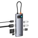 Hub USB-C Baseus Metal Gleam 7w1 HDMI 4K 60Hz / 3x USB 3.0 / USB-C PD / SD / microSD - szary