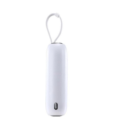 Joyroom mini powerbank 10000mAh Colorful Series 22.5W z 2 wbudowanymi kablami USB C i Lightning biały (JR-L012)