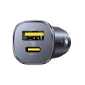 Ładowarka samochodowa Baseus GoTrip USB-C / USB-A 30W - czarna