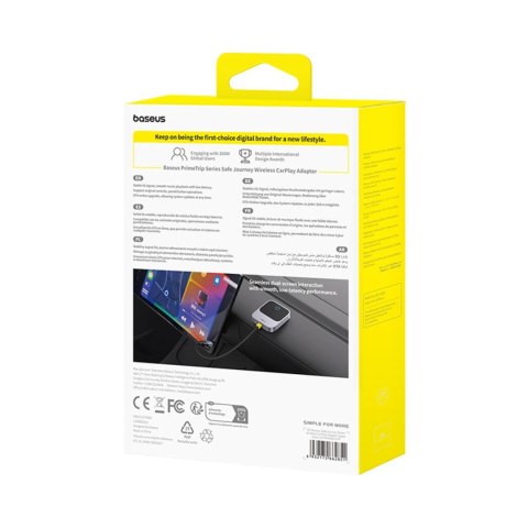 Adapter CarPlay Baseus SafeJourney Series bezprzewodowy - szary