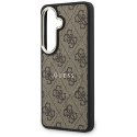 Guess nakładka 4G Embossed Ring MagSafe do Samsung Galaxy S26 Plus brązowa
