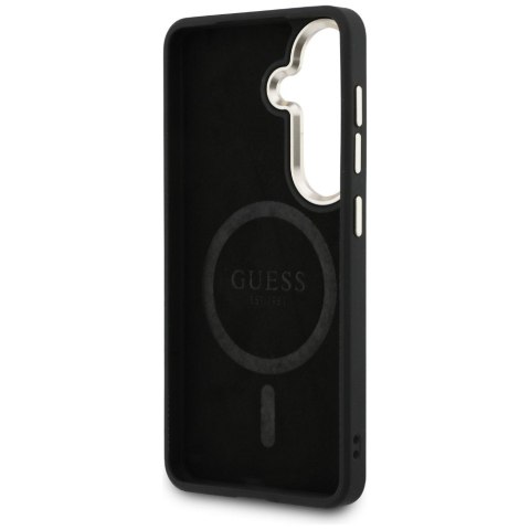Guess nakładka 4G Embossed Ring MagSafe do Samsung Galaxy S26 Plus brązowa