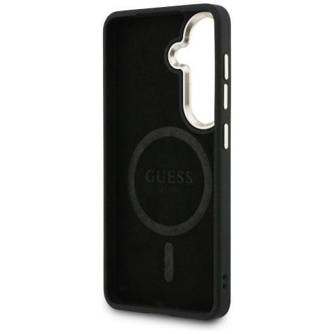 Guess nakładka 4G Embossed Ring MagSafe do Samsung Galaxy S26 Plus niebieska