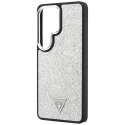Guess nakładka Fixed Glitter Triangle MagSafe do Samsung Galaxy S26 Ultra srebrna