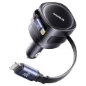 Ładowarka samochodowa Baseus Enjoyment Max 60W ze zwijanymi kablami USB-C i Lightning - czarna