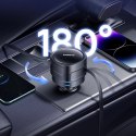 Ładowarka samochodowa Baseus Enjoyment Max 60W ze zwijanymi kablami USB-C i Lightning - czarna