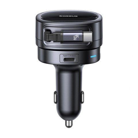 Ładowarka samochodowa Baseus PrimeTrip VR1 60W USB-A USB-C ze zwijanym kablem USB-C - czarna