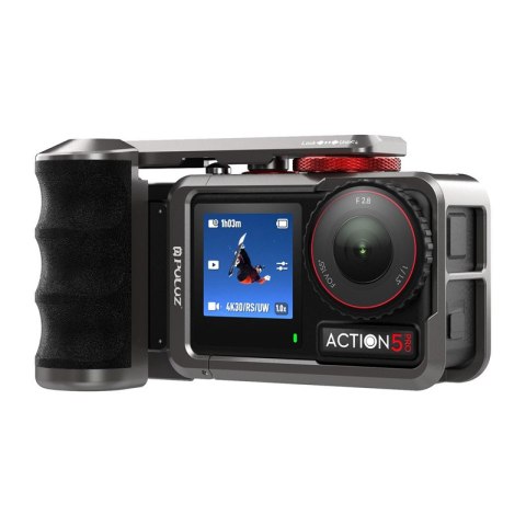 Metalowa obudowa ochronna z uchwytem Puluz dla DJI Osmo Action 5 Pro / Action 4 / Action 3
