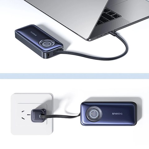 Powerbank Baseus EnerCore CR11 20000mAh 67W ze zwijanym kablem USB-C - czarny