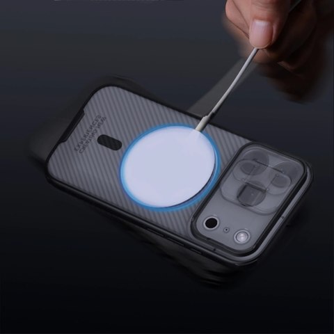 Etui Nillkin CamShield Pro kompatybilne z MagSafe na iPhone 17 Pro Max - przezroczysto-czarne