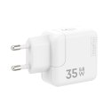 Ładowarka sieciowa MX Burst GaN PD 35W, 2xUSB-C + kabel PD 20W C/Lightning, WHITE/BIAŁY