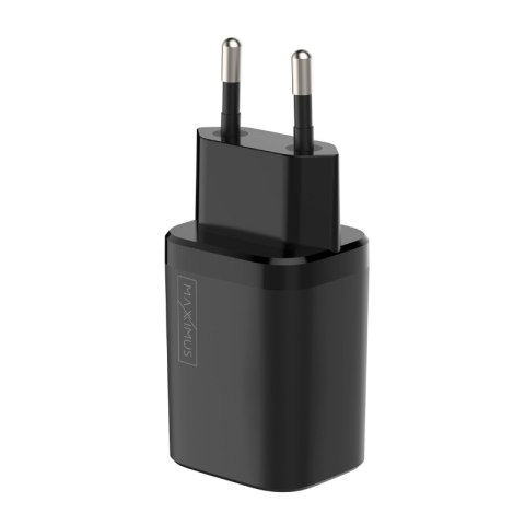 Ładowarka sieciowa MX Carbon 30W PD+QC, USB-A+C BLACK / CZARNY