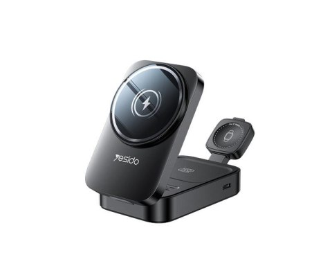 Yesido Ładowarka Indukcyjna 3w1 DS27 15W Apple Watch Czarna