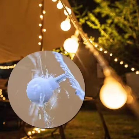 Girlanda 1.5m (10 lampek LED) USB Kulki na Balkon, WARM WHITE / CIEPŁY BIAŁY