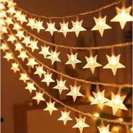 Girlanda 10m (80 lampek LED) USB Gwiazdki, WARM WHITE / CIEPŁY BIAŁY