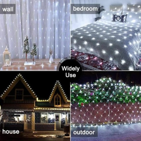 Sieć / Kurtyna Ledowa (320 lampek LED) 3m x 2m, COLD WHITE / ZIMNY BIAŁY