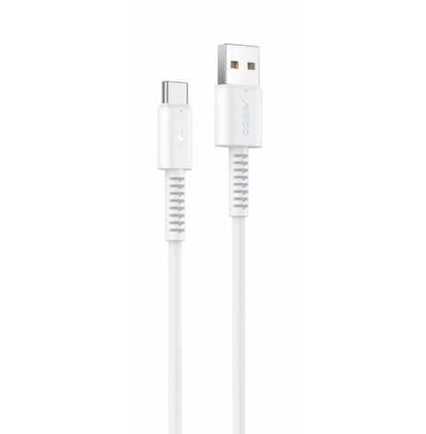 Yesido Kabel CA120 18W USB-Type-C 1m PVC 2A, WHITE / BIAŁY