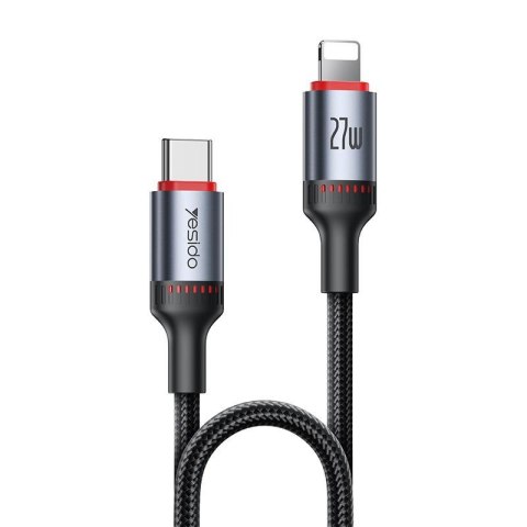 Yesido Kabel CA182 27W Type-C - Lightning 1.2m 3A, BLACK / CZARNY
