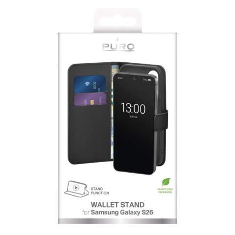 Etui Puro Eco-Leather Case na Samsung Galaxy S26 z portfelem - czarne