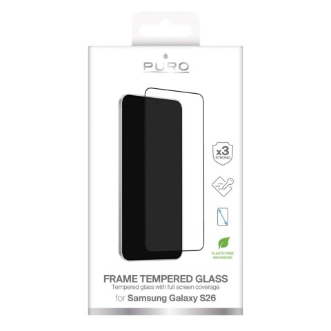 Szkło hartowane Puro Frame na Samsung Galaxy S26 - z czarną ramką