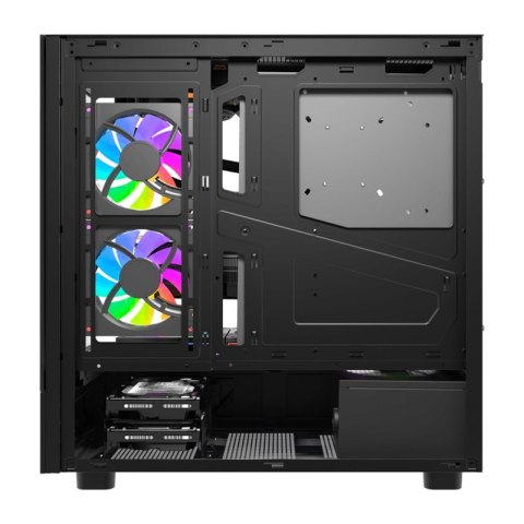Obudowa komputerowa DarkFlash DS950V z wyświetlaczem (czarna) + 6 wentylatorów