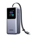 Powerbank 20000mAh Ugreen PB726 USB + USB-C, 165W, wbudowany kabel, certyfikat CCC (szary)