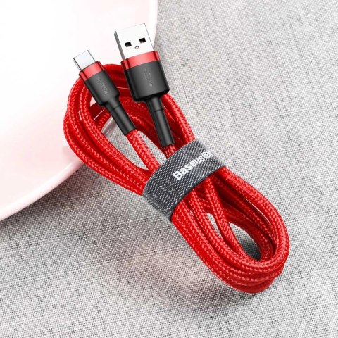 Kabel Baseus Cafule USB-A / USB-C QC 3.0 3A 1 m - czerwony