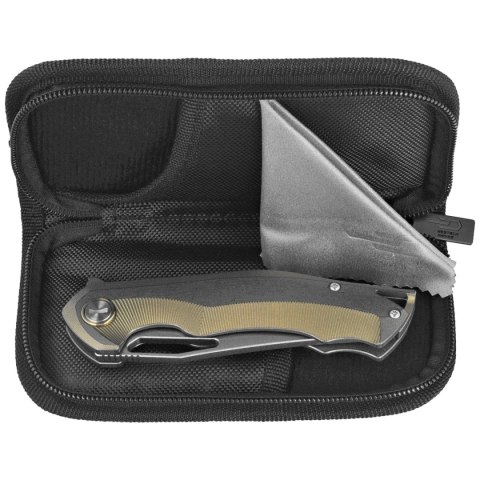 Nóż składany Bestech Tercel Retro Gold/Gray Titanium, Stonewashed CPM S35VN (BT1708A)