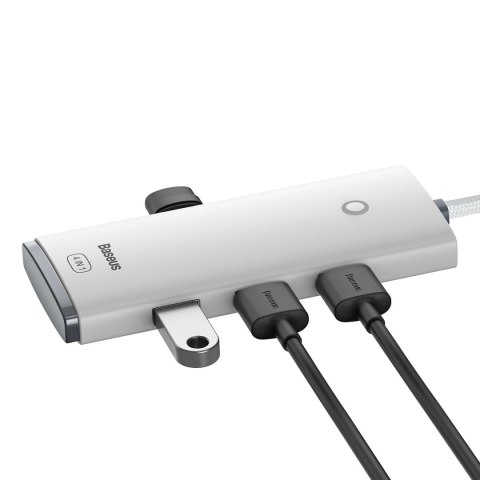 Baseus Lite Series przejściówka HUB USB Typ C - 4x USB 3.0 2m biały (WKQX030502)