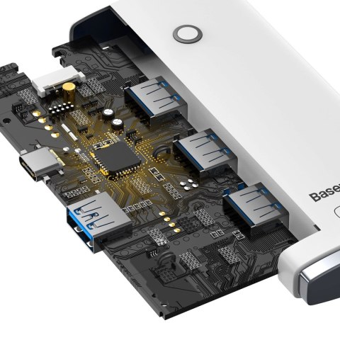 Baseus Lite Series przejściówka HUB USB Typ C - 4x USB 3.0 2m biały (WKQX030502)