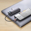 Baseus Metal Gleam Series stacja dokująca HUB 7 w 1 USB Typ C - 1 x HDMI / 1 x VGA / 3 x USB 3.2 Gen. 1 / 1 x Power Delivery / 1