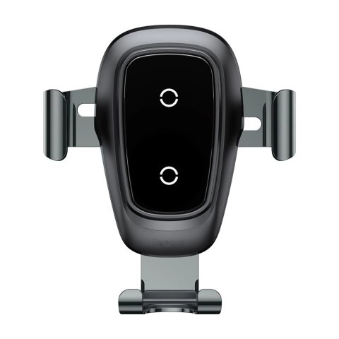 Baseus Metal Gravity Wireless Charger metalowy uchwyt samochodowy na kratkę wentylacyjną bezprzewodowa ładowarka Qi czarny (WXYL