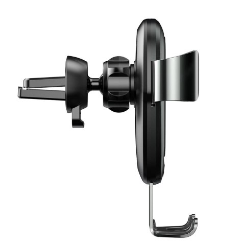 Baseus Metal Gravity Wireless Charger metalowy uchwyt samochodowy na kratkę wentylacyjną bezprzewodowa ładowarka Qi czarny (WXYL