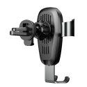 Baseus Metal Gravity Wireless Charger metalowy uchwyt samochodowy na kratkę wentylacyjną bezprzewodowa ładowarka Qi czarny (WXYL
