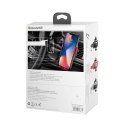 Baseus Metal Gravity Wireless Charger metalowy uchwyt samochodowy na kratkę wentylacyjną bezprzewodowa ładowarka Qi czarny (WXYL
