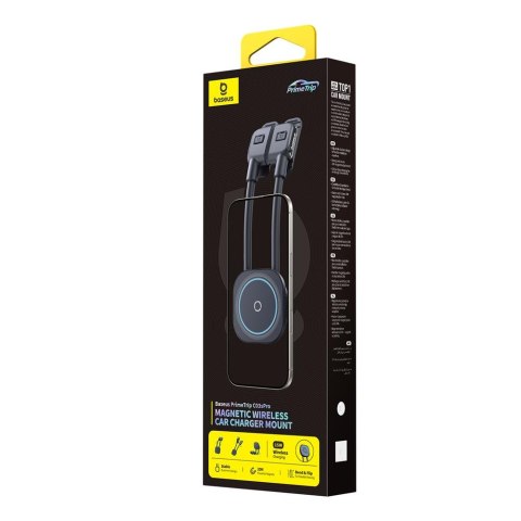 Baseus PrimeTrip C03sPro Uchwyt magnetyczny z bezprzewodowym ładowaniem naklejany czarny