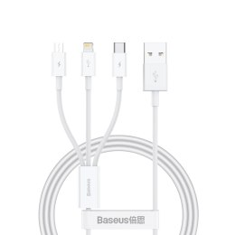 Kabel Baseus Superior Series USB-A - USB-C / Lightning / micro USB 3.5A 0.5m - biały